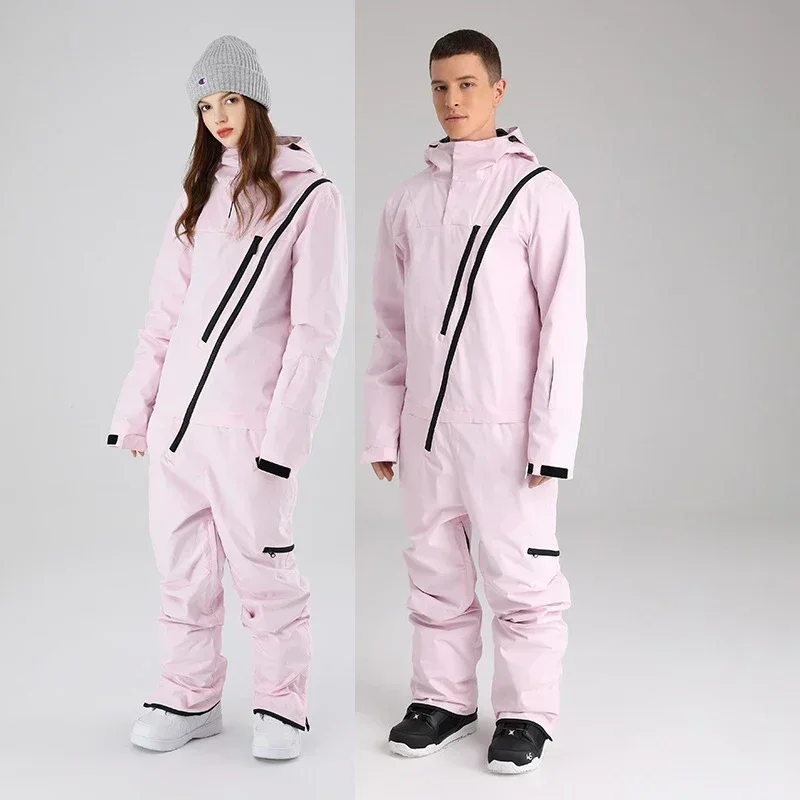 2024 One-Piece Ski Suit Men Women Winter Snowboard Jumpsuit Waterproof Windproof 2024 New One-Piece Ski Suit Women Men Overalls Warm Sport Snowboard Jacket Ski Jumpsuits Wind Proof Waterproof Winter Clothing