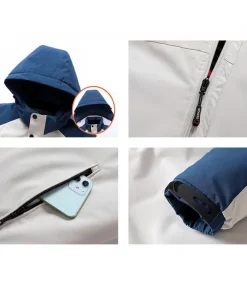 Outdoor Skiing Suit Men Windproof Waterproof Wear-resisting Warm Fleece Jackets Soft Shell Pants Hooded Ski Set Large Size 9XL