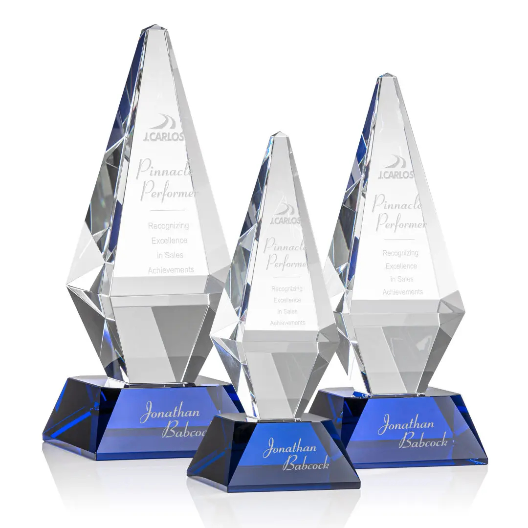 Personalized Crystal Award - Custom Engraved Corporate Trophy 6