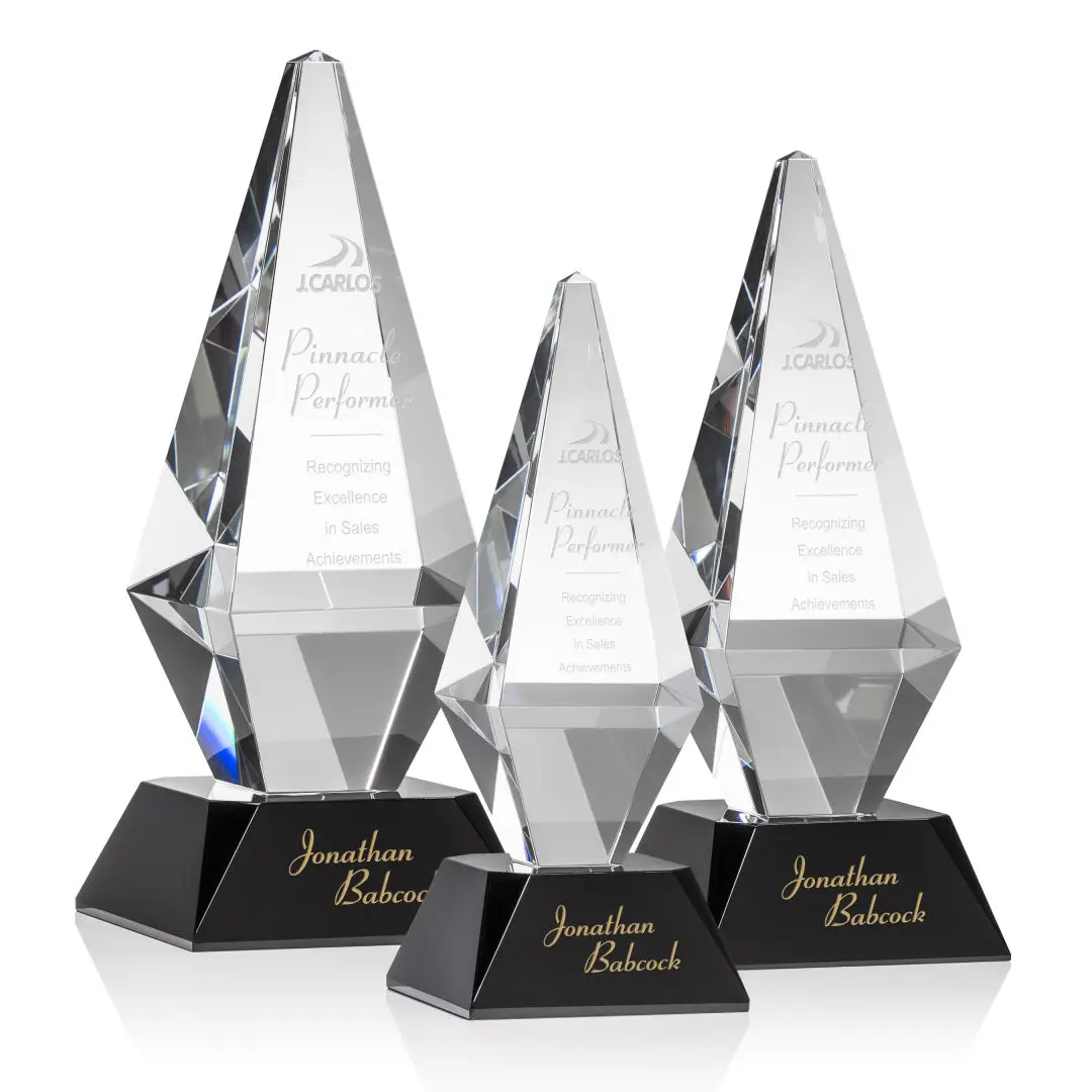 Personalized Crystal Award - Custom Engraved Corporate Trophy 4