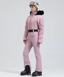 Gsou Snow Winter Women's Warm Down Snowsuit Outdoor Skiing Warm Waterproof Windproof Snowboard One-piece Suit Fashion Ski Suit