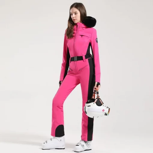 Gsou Snow Professional Double Board Ski Suit Windproof One-piece Ski Suit Thick Warm Waterproof Slim Outdoor Ski Suit Female