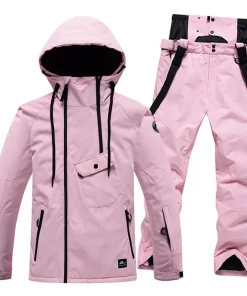 Winter Couple Ski Suit Set Snowboarding Set Outdoor Snowsuit Waterproof Windproof Ice Jackets + Strap Pants For Men And Women