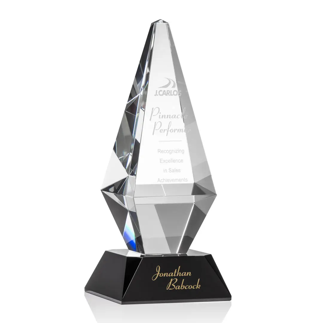 Personalized Crystal Award - Custom Engraved Corporate Trophy 2