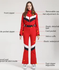 New Ski Suits Women Outdoor Snowboard Thickened Breathable One-piece Snow Suits Waterproof Windproof Sports Skiing Jumpsuits