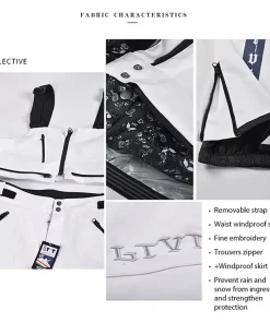2024 New Skiing Suites Snowboard Jacket Winter Ski Pants Women Warm Waterproof Tracksuit Detachable Hem Men Alpine Sport Clothes