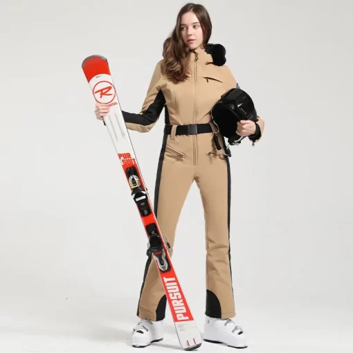 Gsou Snow Professional Double Board Ski Suit Windproof One-piece Ski Suit Thick Warm Waterproof Slim Outdoor Ski Suit Female