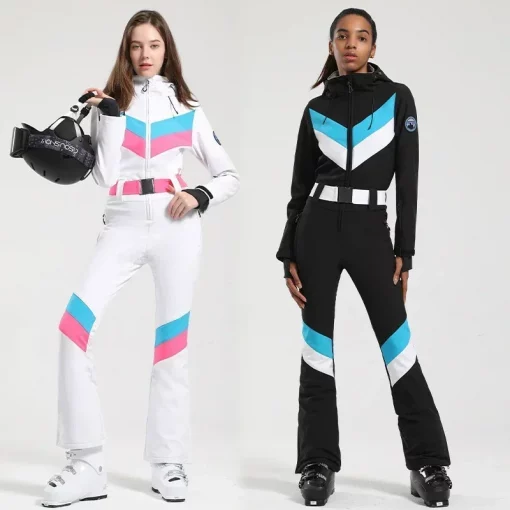 New Ski Suits Women Outdoor Snowboard Thickened Breathable One-piece Snow Suits Waterproof Windproof Sports Skiing Jumpsuits