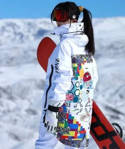 2024 New Skiing Suites Snowboard Jacket Winter Ski Pants Women Warm Waterproof Tracksuit Detachable Hem Men Alpine Sport Clothes