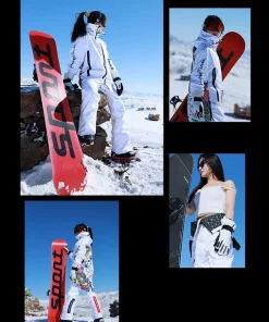 2024 New Skiing Suites Snowboard Jacket Winter Ski Pants Women Warm Waterproof Tracksuit Detachable Hem Men Alpine Sport Clothes