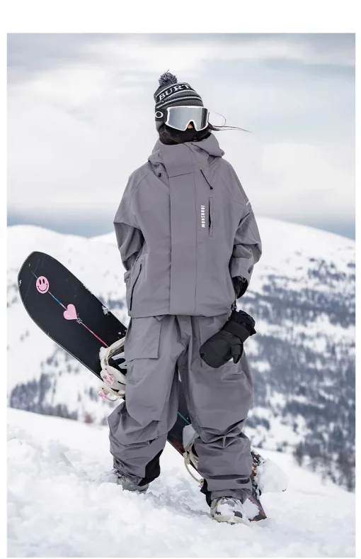 JOHN Full Pressure Adhesive 3L Ski Suit Women's 2024 Snowboard Clothes Single Board Double Board Assault Jacket Snow Pants