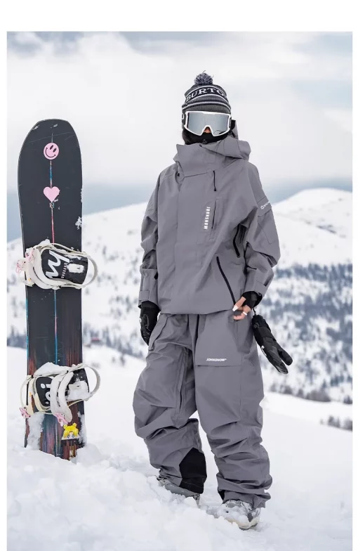 JOHN Full Pressure Adhesive 3L Ski Suit Women's 2024 Snowboard Clothes Single Board Double Board Assault Jacket Snow Pants