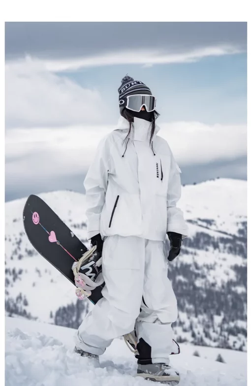 JOHN Full Pressure Adhesive 3L Ski Suit Women's 2024 Snowboard Clothes Single Board Double Board Assault Jacket Snow Pants