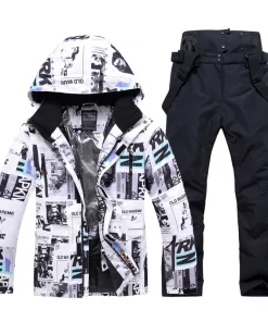 New Men Women Couples Ski Suit Winter Windproof Thick Warm Skiing Jacket and Pants Set Outdoor Snow Snowboarding Costumes