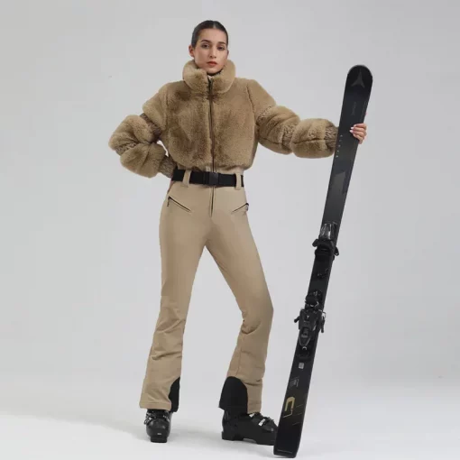 1PS Ski Suit Outdoor Sports Snowboard Suit Slim Thermal Hoodie Jumpsuits Winter Women Ski Clothing Windproof Waterproof Snow Set