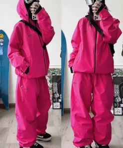 John snow 2024 New Male female couple Single and double board Ski suit set Loose type waterproof keep warm Ski pants ski jackets