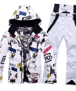 New Men Women Couples Ski Suit Winter Windproof Thick Warm Skiing Jacket and Pants Set Outdoor Snow Snowboarding Costumes