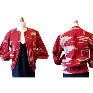 Vintage Ladies Bomber  Indian cotton kantha bomber Hand embroidered recycled bohemian kantha bomber jack