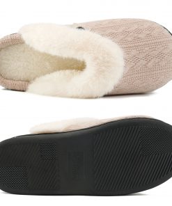 Ecetana Women's Warm Knit House Slippers with Memory Foam, Comfy & Lined