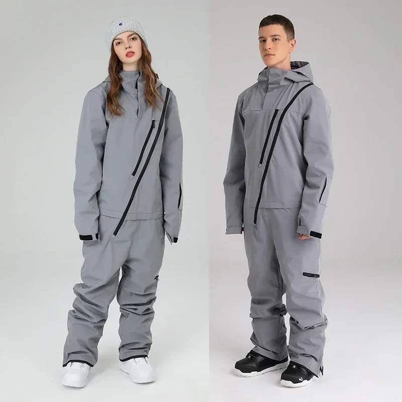 2024 One-Piece Ski Suit Men Women Winter Snowboard Jumpsuit Waterproof Windproof 2024 New One-Piece Ski Suit Women Men Overalls Warm Sport Snowboard Jacket Ski Jumpsuits Wind Proof Waterproof Winter Clothing