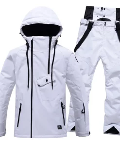 Winter Couple Ski Suit Set Snowboarding Set Outdoor Snowsuit Waterproof Windproof Ice Jackets + Strap Pants For Men And Women