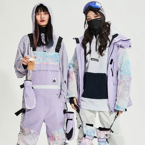 Women's Ski Jacket Snow Jacket Overalls -30 degree Waterproof Windproof Women's Ski Jacket Pants