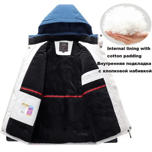 Outdoor Skiing Suit Men Windproof Waterproof Wear-resisting Warm Fleece Jackets Soft Shell Pants Hooded Ski Set Large Size 9XL