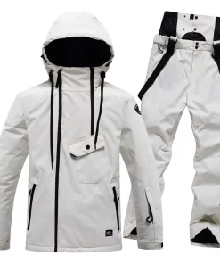 Winter Couple Ski Suit Set Snowboarding Set Outdoor Snowsuit Waterproof Windproof Ice Jackets + Strap Pants For Men And Women