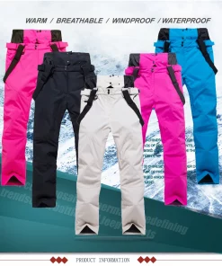 New Men Women Couples Ski Suit Winter Windproof Thick Warm Skiing Jacket and Pants Set Outdoor Snow Snowboarding Costumes