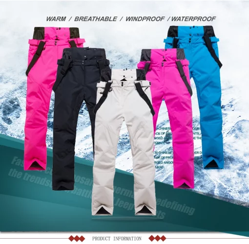 New Men Women Couples Ski Suit Winter Windproof Thick Warm Skiing Jacket and Pants Set Outdoor Snow Snowboarding Costumes
