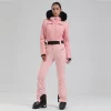 Outdoor Snow Jumpsuits 2025 Winter Hoodie Skiing Suites Women Warm Sports Ski Clothing Waterproof Windproof Snowboard Tracksuits