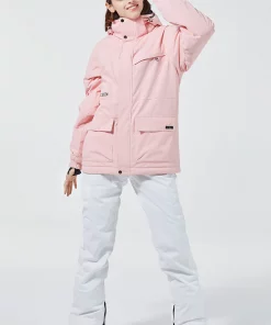 Women's 10K Pure White Ski Suit Set - Waterproof Snowboard Clothing for Winter