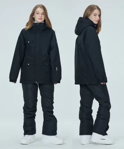 Women's 10K Pure White Ski Suit Set - Waterproof Snowboard Clothing for Winter