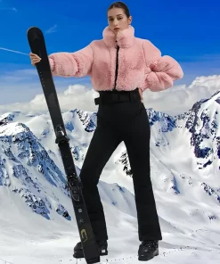 One-piece Ski Suit Outdoor Sports Snowboard Suit Slim Thermal Hoodie Skiing Jumpsuits Winter Women Windproof Waterproof Snow Set