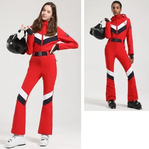 New Ski Suits Women Outdoor Snowboard Thickened Breathable One-piece Snow Suits Waterproof Windproof Sports Skiing Jumpsuits