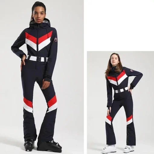 New Ski Suits Women Outdoor Snowboard Thickened Breathable One-piece Snow Suits Waterproof Windproof Sports Skiing Jumpsuits