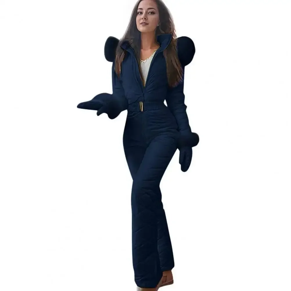 Women's Winter Snowsuit Jumpsuit with Gloves Hooded Windproof Ski Outfit Women's Winter Snowsuit Jumpsuit with Gloves Hooded Windproof Ski Outfit