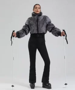 One-piece Ski Suit Outdoor Sports Snowboard Suit Slim Thermal Hoodie Skiing Jumpsuits Winter Women Windproof Waterproof Snow Set