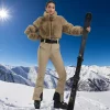 One-piece Ski Suit Outdoor Sports Snowboard Suit Slim Thermal Hoodie Skiing Jumpsuits Winter Women Windproof Waterproof Snow Set