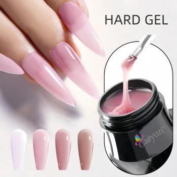 Professional OEM HEMA Free Thick Hard Nail Builder Crystal Pink Milky White Glitter Nail Extension Gel In Bulk Jar