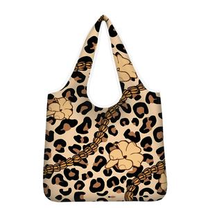 Aloha Collection  Reusable Environmental Puakenikeni Leopard Custom Printing Foldable Pocket Easy Carrying Shopping