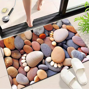 Custom Logo Anti Slip Absorbent Diatomite Shower Floor  Bathroom Foot Bath   Quick Dry Diatom Bath