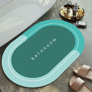 Bathroom Water Absorbent Rug Rubber   Diatom Mud Floor  Anti Slip Carpet Modern Washable Quick Dry Bath Rugs