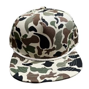 Flat Brim Custom Duck Vintage Camo 5 Panel Leather Patch Men Gorras Old School Camo Hat Custom logo Snapback Caps Hat