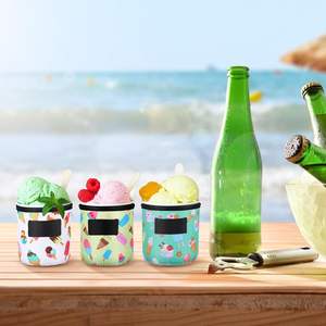 Ice Cream Tapered   with Spoon Holder Insulated Neoprene Ice Cream Cooler  Holder Protective Cover