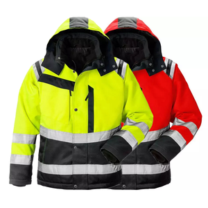 Waterproof Industrial Construction Hi Vis Work Wear Custom Men's Winter Heavy Work Reflective  High Visibility Jacket