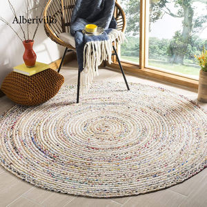 Outdoor Jute Rug   - Handmade Braided Natural Jute Braided Embroidered Carpet