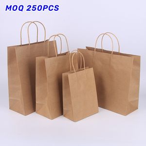 KM High Quality Cheap Brown Kraft Paper  with Handles Ready to Ship from China Factory for Packaging and Shopping