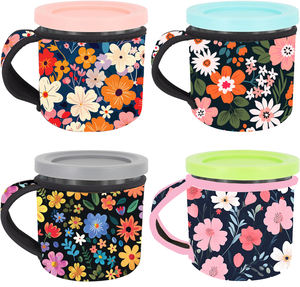 Wholesale Price Reusable Ice Cream  with Handle Custom Design Neoprene Insulated   for Ice Cream