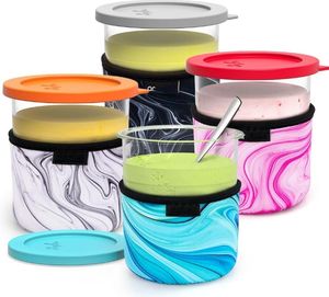 Custom Printed Logo Design 16oz/24oz Reusable Insulated Neoprene Ice Cream  for Ninja Creami